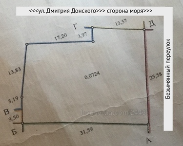 Buy a lot of land, Donskogo-Dmitriya-ul, Odessa, Malinovskiy district, id 44249
